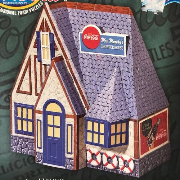 Vintage Coca-Cola 'The Chowder House' 3D Collectible Foam Puzzle - Picture 2 of 8